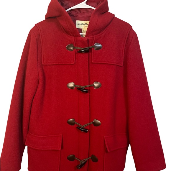 Eddie Bauer Red Wool blend coat Medium - Picture 10 of 10